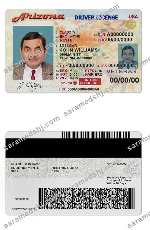 USA Arizona driving license